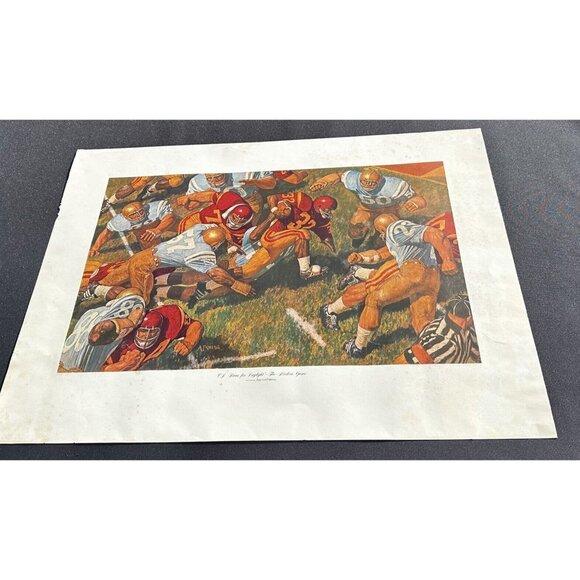 1968 O.J. SIMPSON RUNS FOR DAYLIGHT - THE MODERN GAME USC TROJANS VS UCLA POSTER